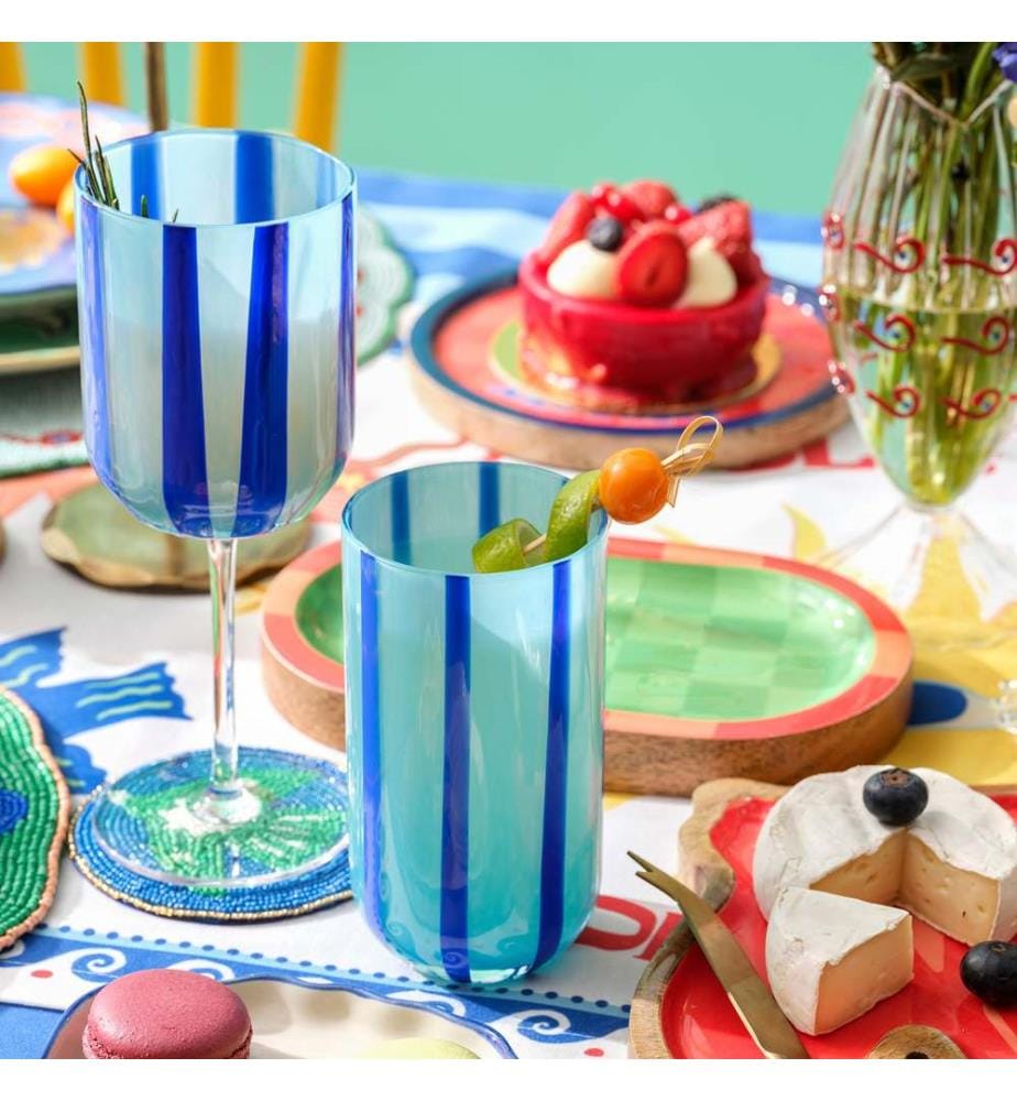Wine Glass, Blue, 100% GLASS