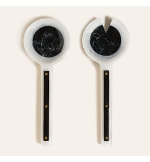 Salad Serving Set, 2 Pieces, Black, 100% PLASTIC