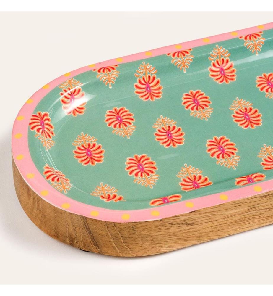 Food Presentation Board, Green, 100% MANGO WOOD