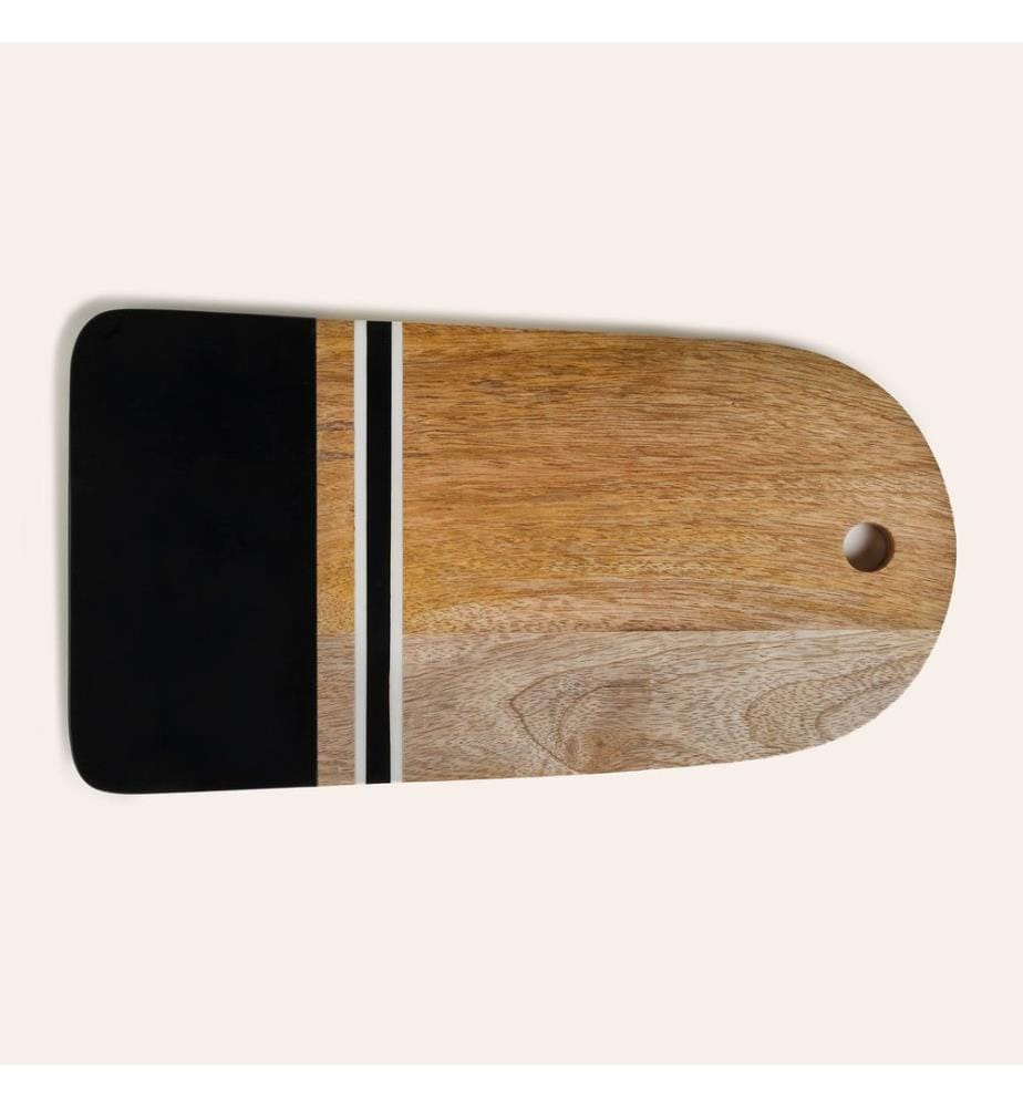 Food Presentation Board, Natural, Black, 100% MANGO WOOD