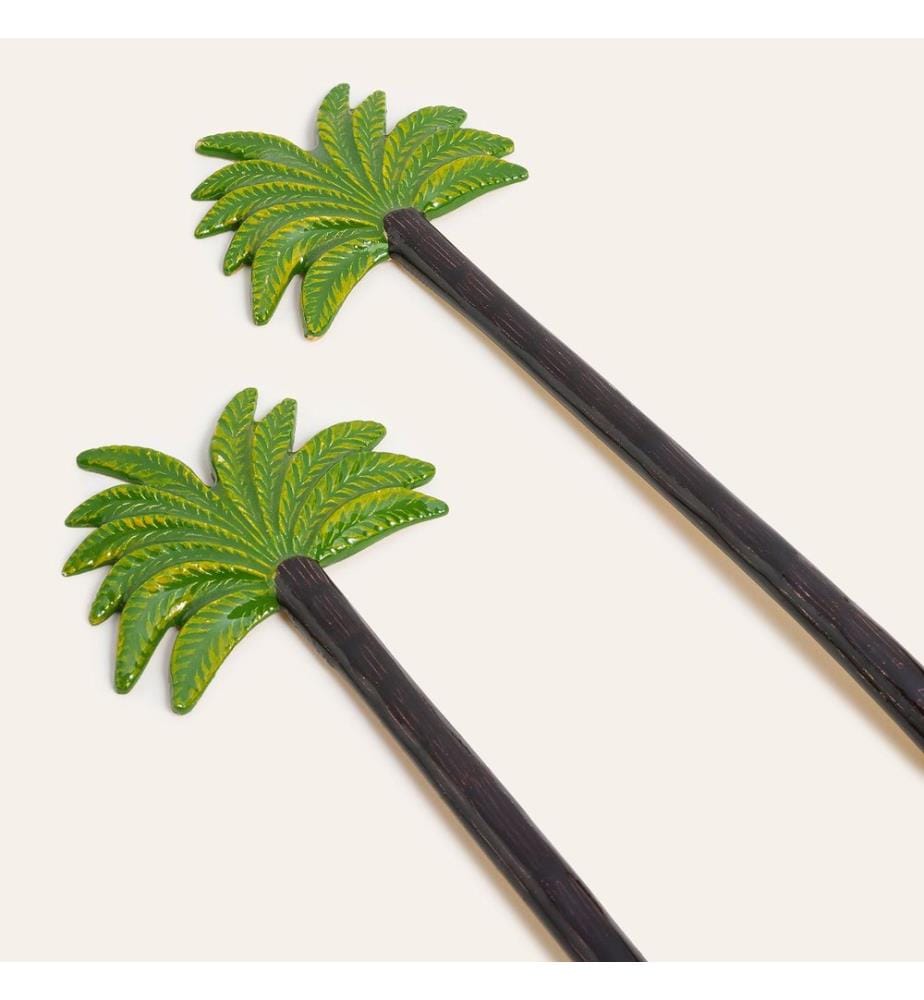 Service Set, 2 Pieces, Black, Green, 100% STEEL