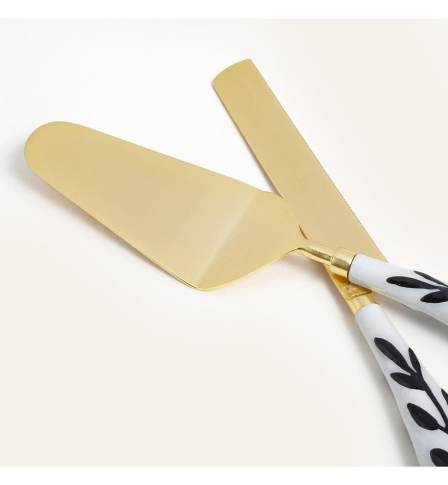 Service Set, 2 Pieces, White, Black, 100% STEEL