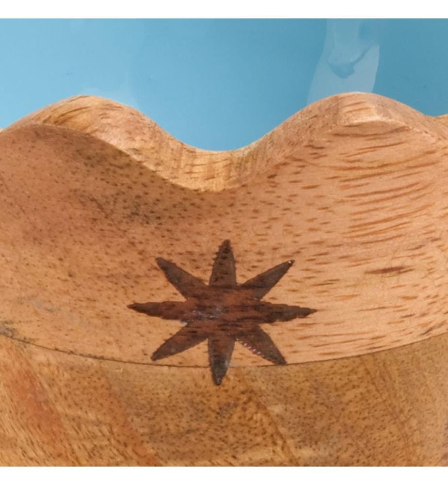 Vorspeisenschale, blau, 100 % Mangoholz