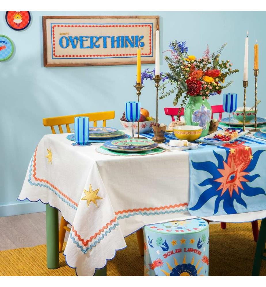 Tischdecke, Ecru, 63 % Polyester / 37 % Leinen