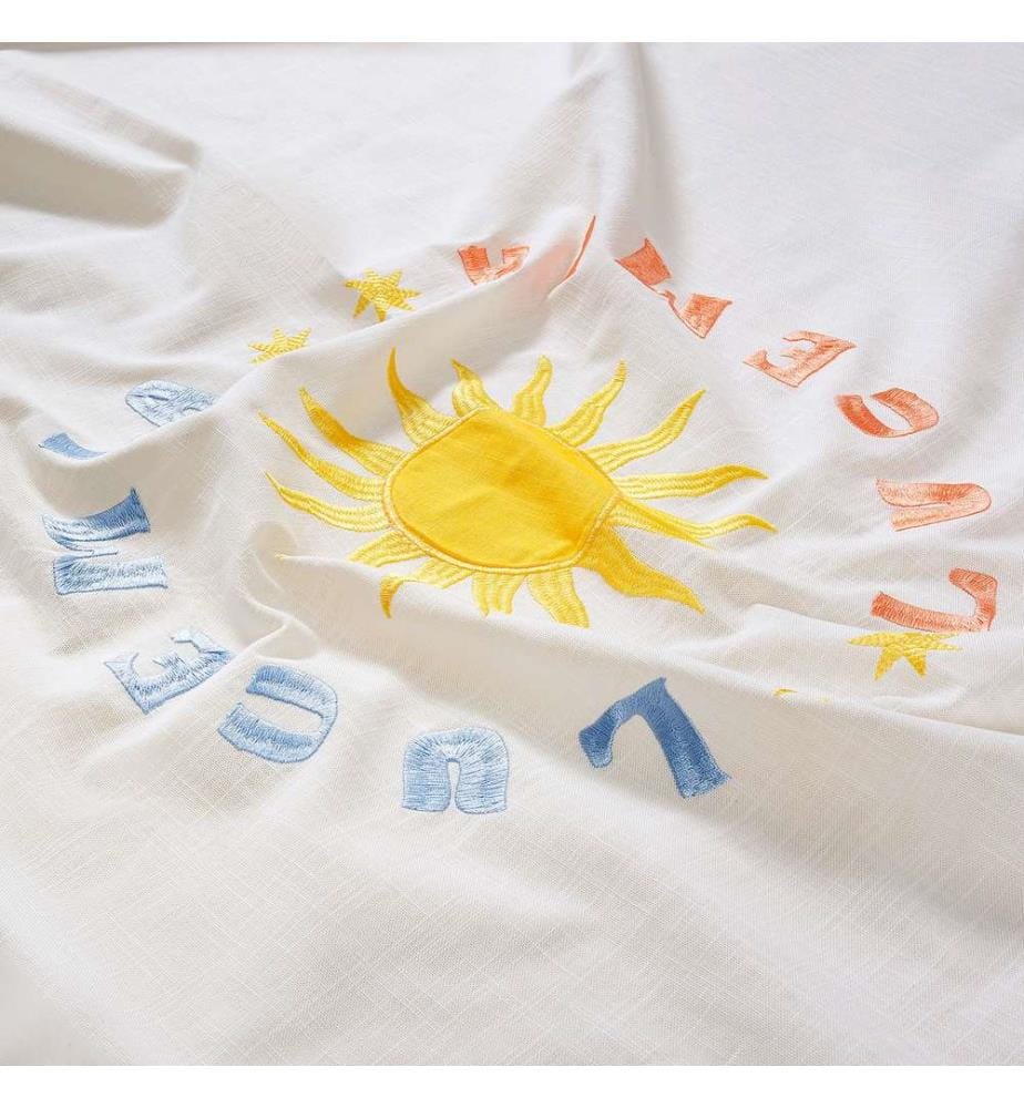Tischdecke, Ecru, 63 % Polyester / 37 % Leinen