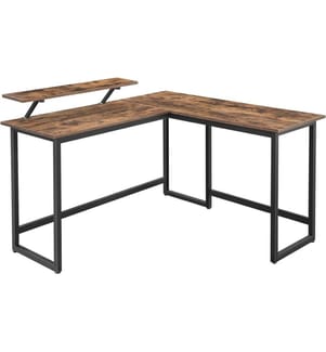 VASAGLE - Tisch in L-Form Vintagebraun 140 x 130 cm