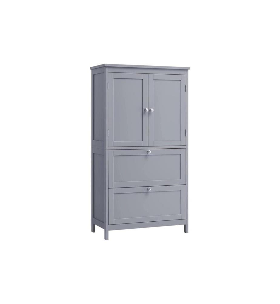 VASAGLE - Commode dans le style maison de campagne 60 x 110 cm, Gris