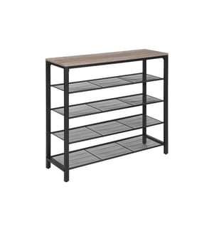 VASAGLE - Schuhregal mit 4 Ablagen 100 x 92.5 cm, Schwarz/Grau