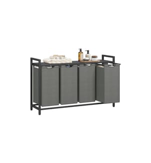 VASAGLE - Corbeille à linge avec tablette 4 x 40 l, Gris/Noir