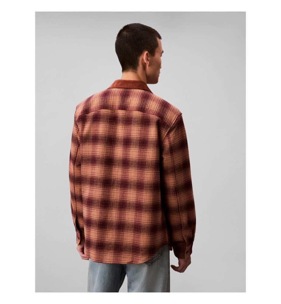 Slim Fit Hemdjacke mit Brusttaschen - Mittelbraun