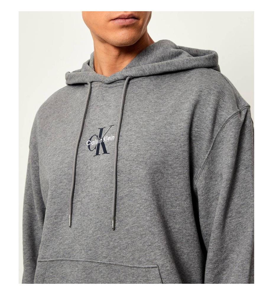Relaxed Kapuzensweatshirt mit Monogramm - Grau