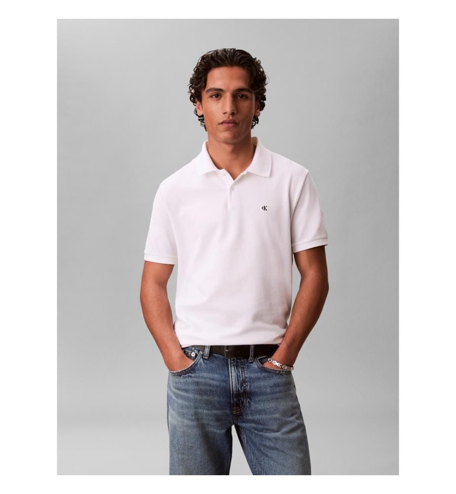 Polo Monogram Piqué - Bianco