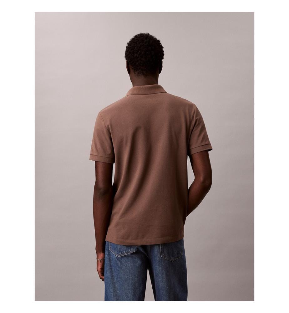 Polo en Piqué de Coton - Brun