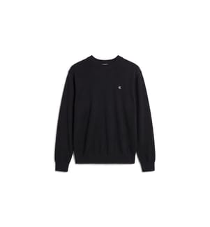 Pull classique en coton monogrammé - Noir