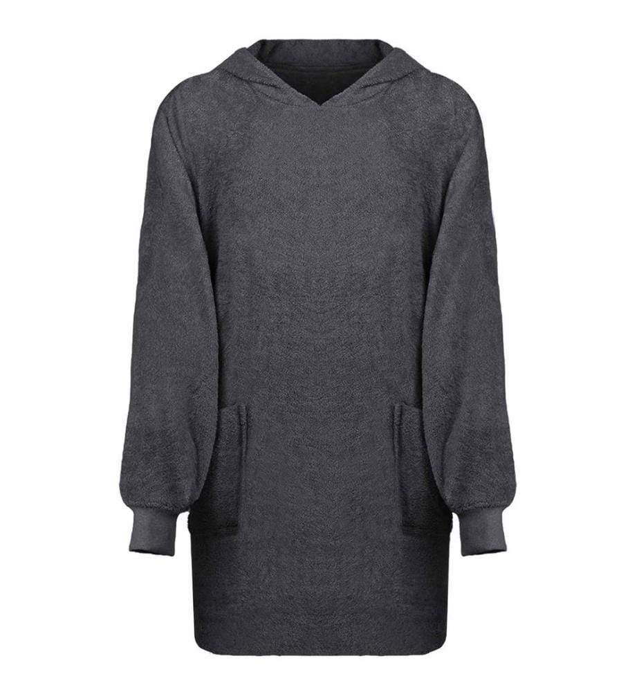 Decken-Hoodie KINN Anthrazit L Baumwolle