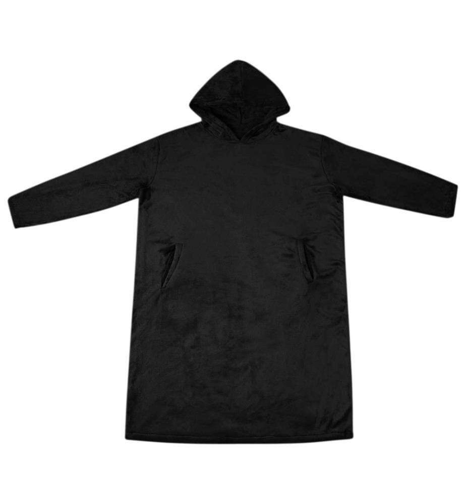 Decken-Hoodie Schwarz L Flanell