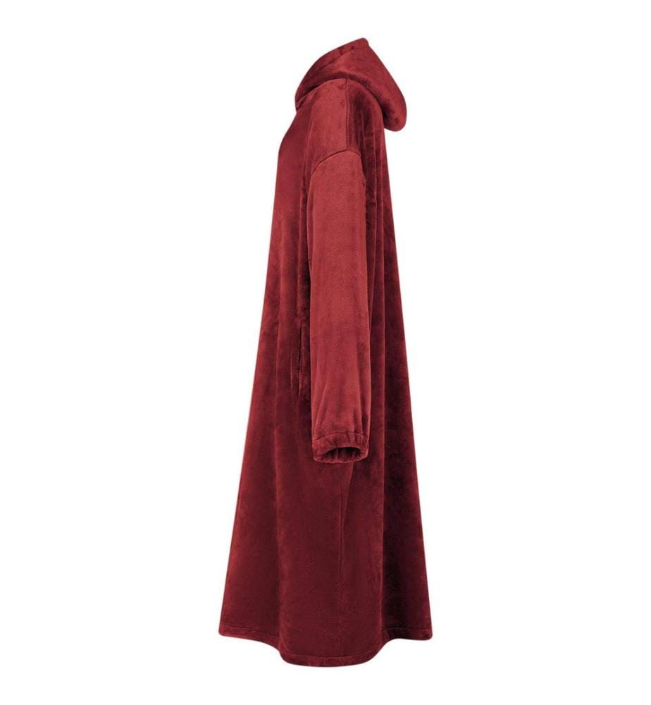 Sweat à capuche couverture Rouge Bordeaux m Flanelle