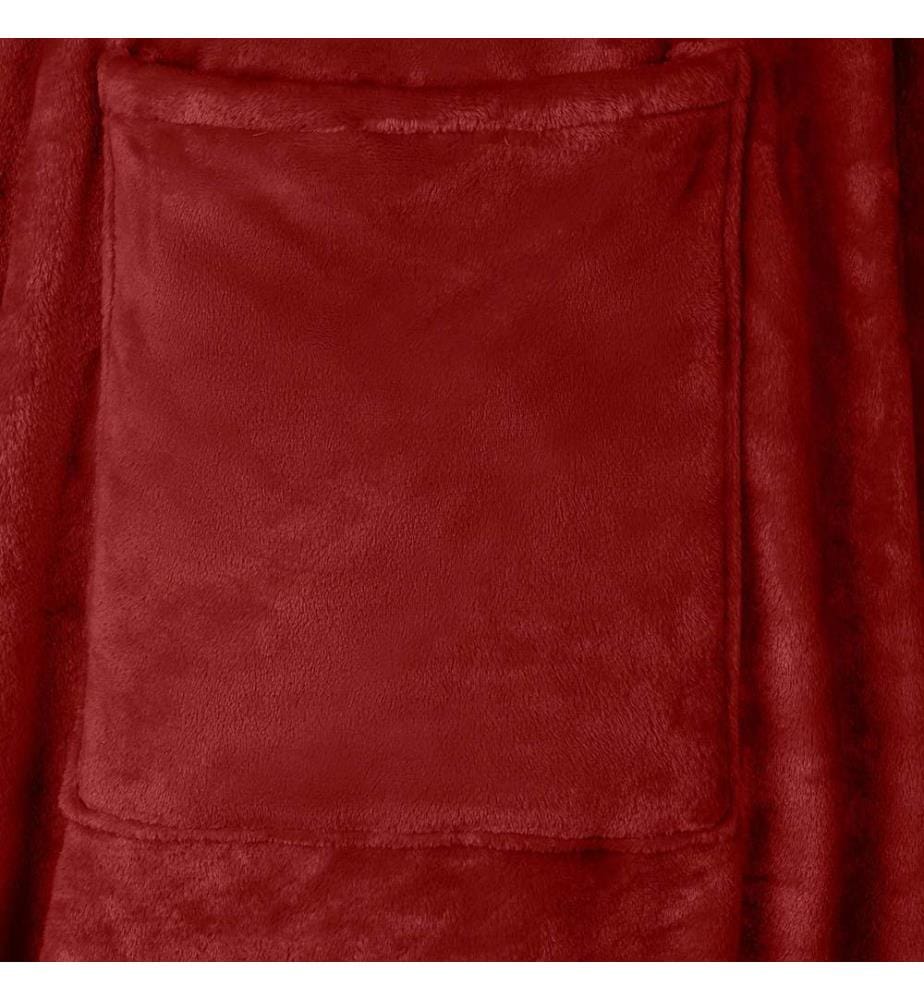 Sweat à capuche couverture Rouge Bordeaux F Flanelle