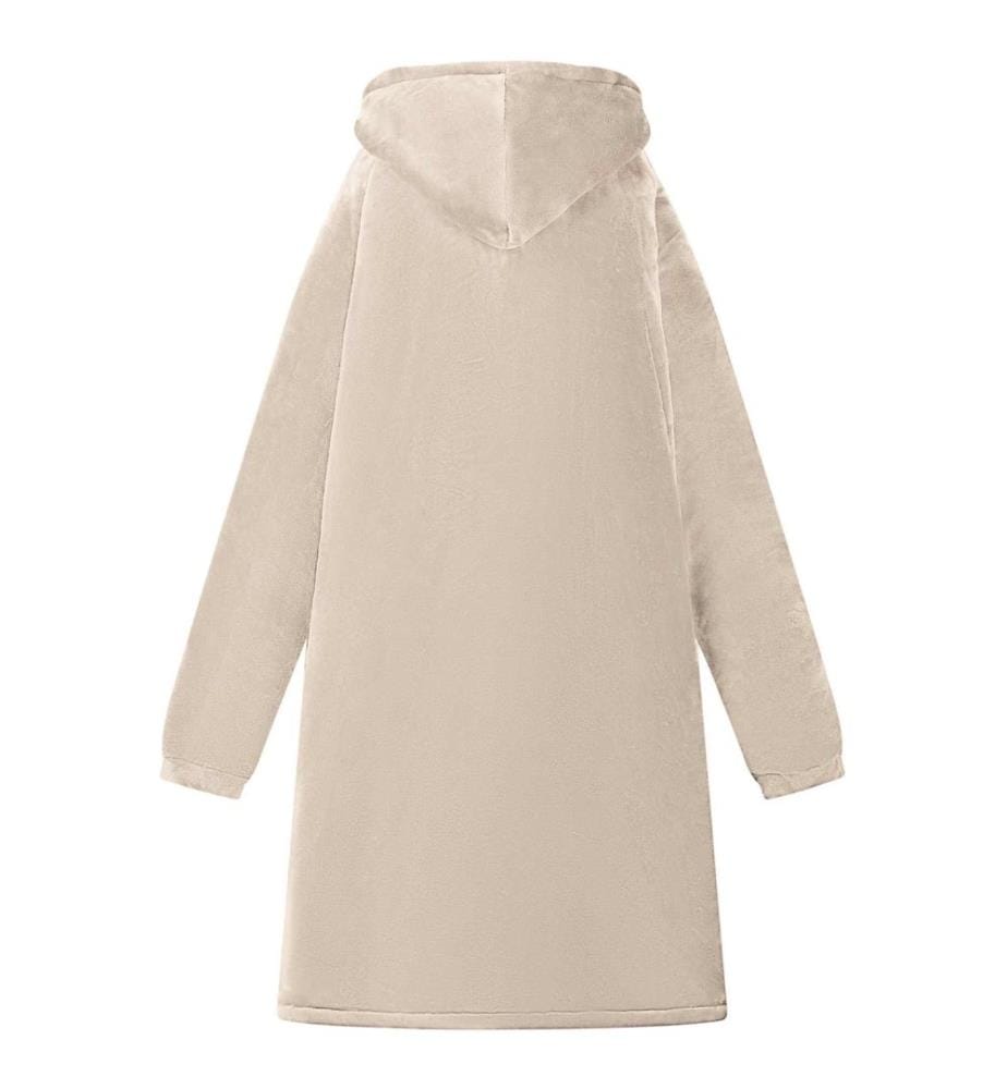 Decken-Hoodie Beige M Fleece und Flanell