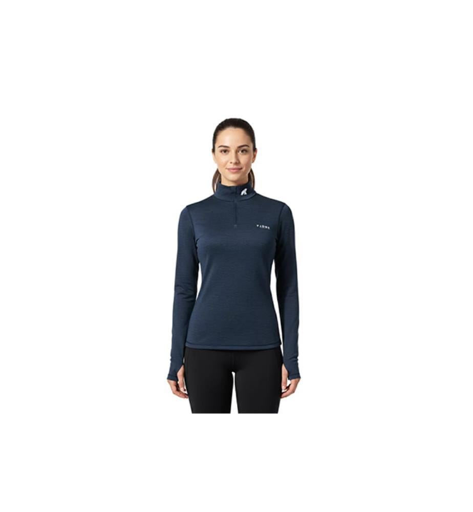 Baselayer Zip 210 Pour Femmes en Laine Mérinos - Bleu St Morritz