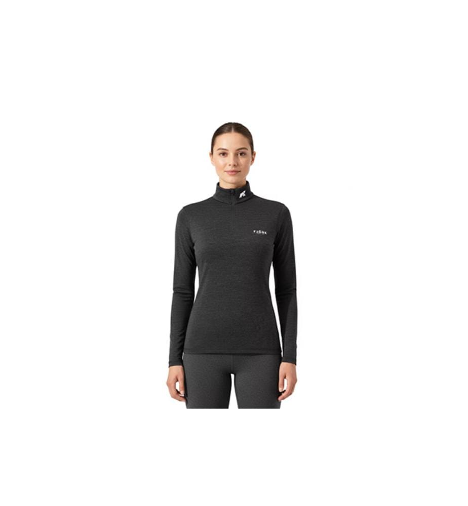 Women's Baselayer Zip 210 in Merino Wool - Zinal Grey