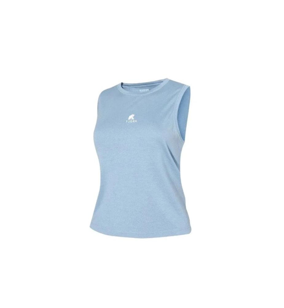 Women's Active Merino 140 Cropped Top - Blue Aletsch
