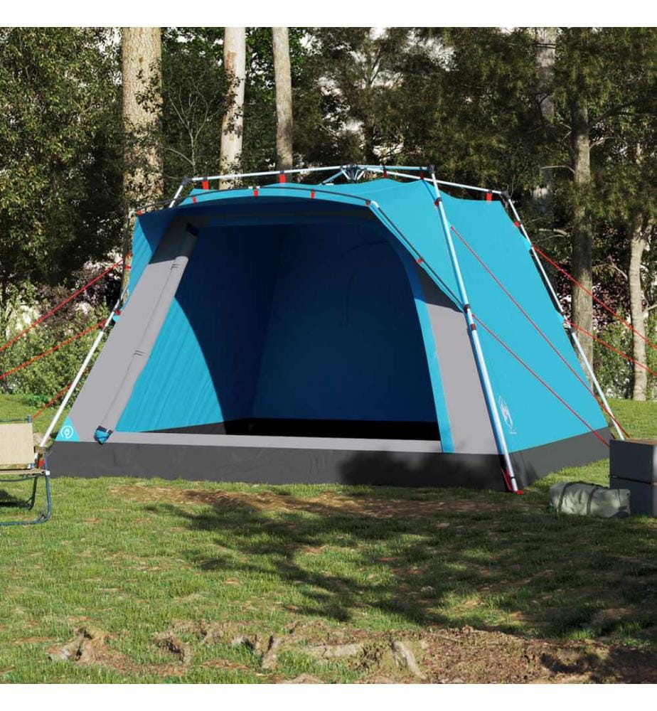 Campingzelt 4 Personen Blau Quick Release