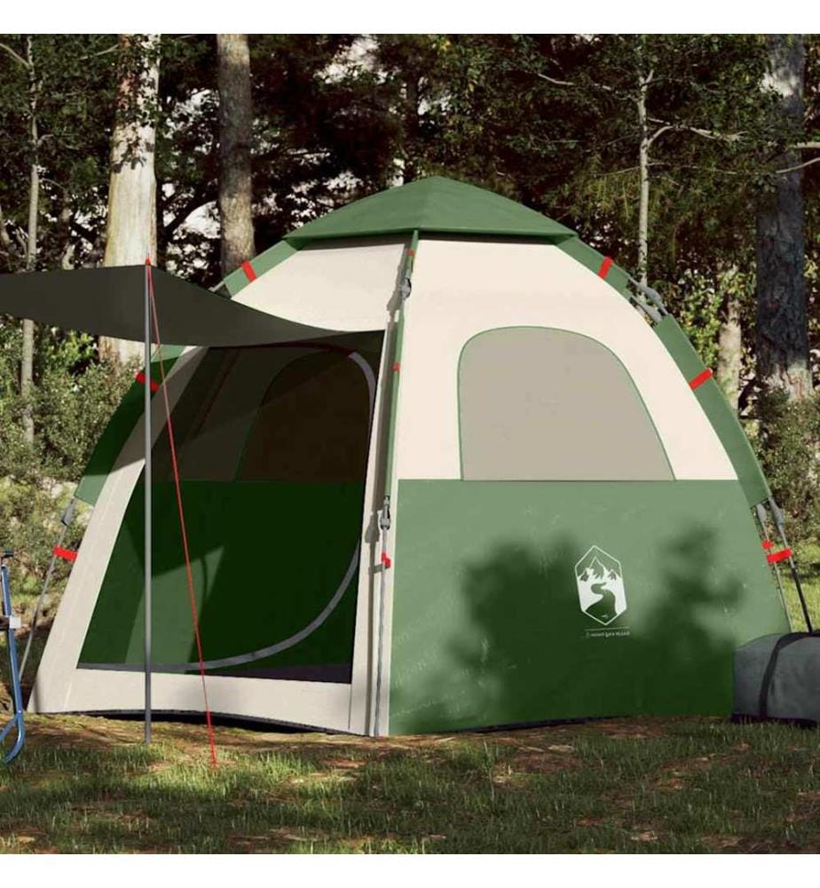 Campingzelt 4 Personen Grün Quick Release