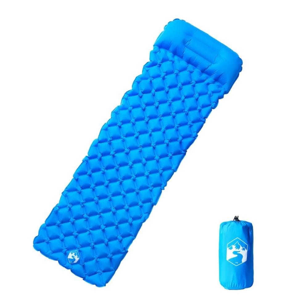 Aufblasbare Isomatte mit Kissen Blau