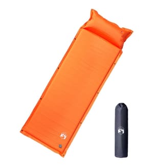 Selbstaufblasende Isomatte mit Kissen Orange