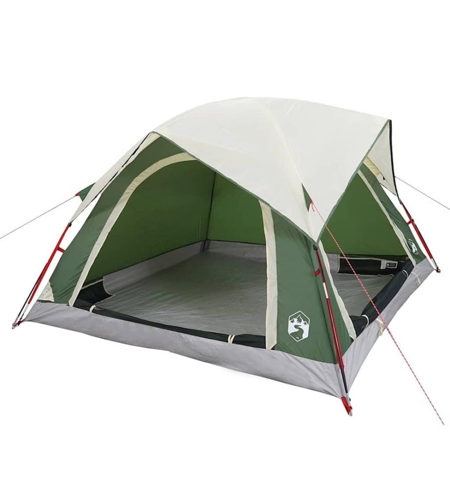 Tente de camping de cabine 4 personnes vert imperméable