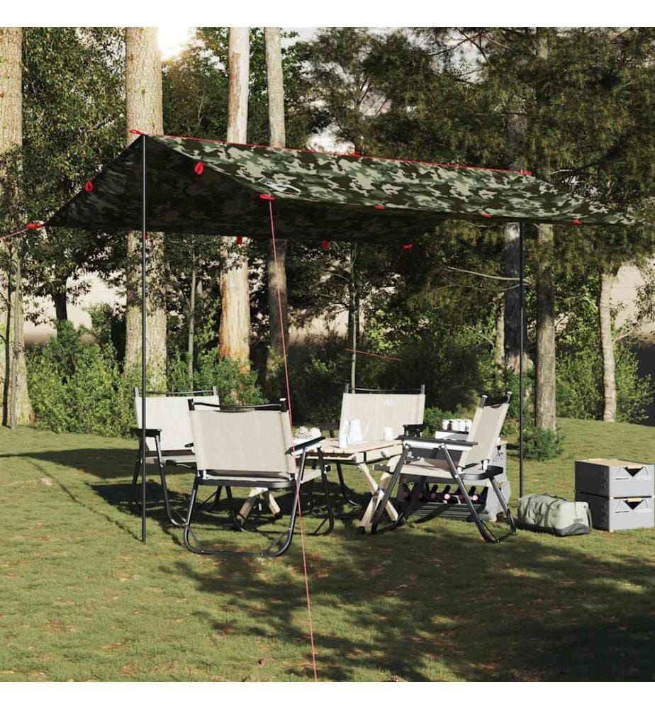 Bâche de camping camouflage 366x306 cm imperméable