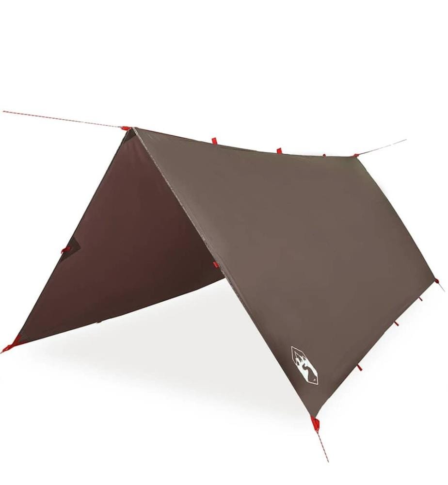 Bâche de camping marron 406x306 cm imperméable