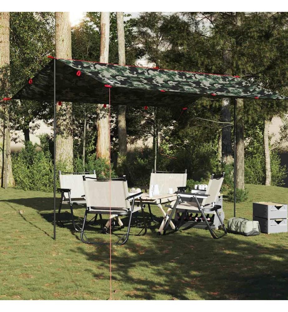 Bâche de camping camouflage 406x306 cm imperméable