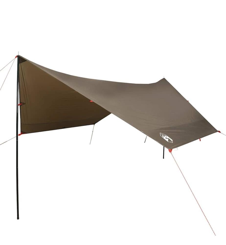 Bâche de camping marron 438x376x212 cm imperméable