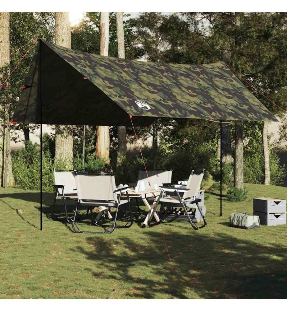 Bâche de camping camouflage 462x306x211 cm imperméable