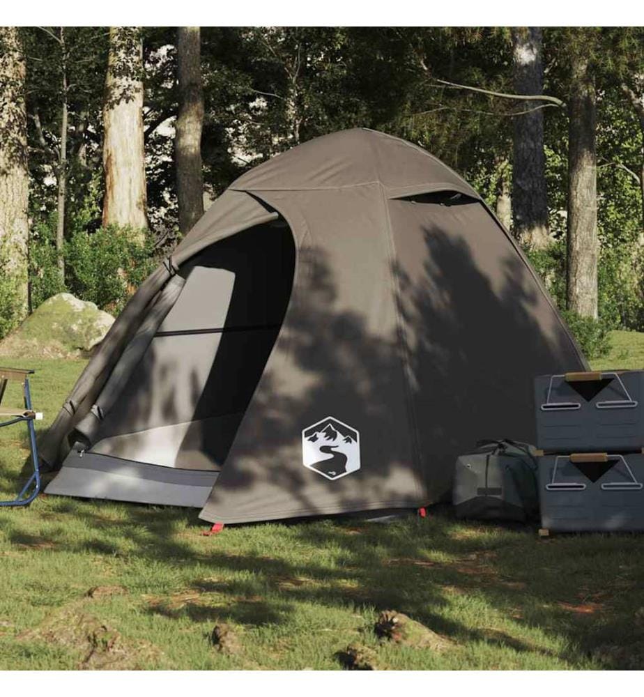Tente de camping à dôme 2 personne marron imperméable