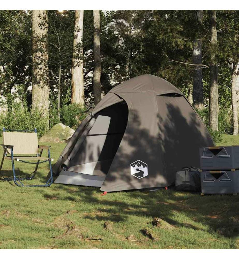 Tente de camping à dôme 2 personne marron imperméable