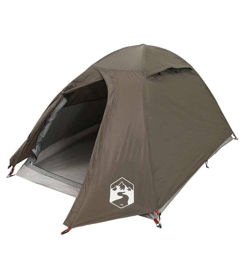 Tente de camping à dôme 2 personne marron imperméable