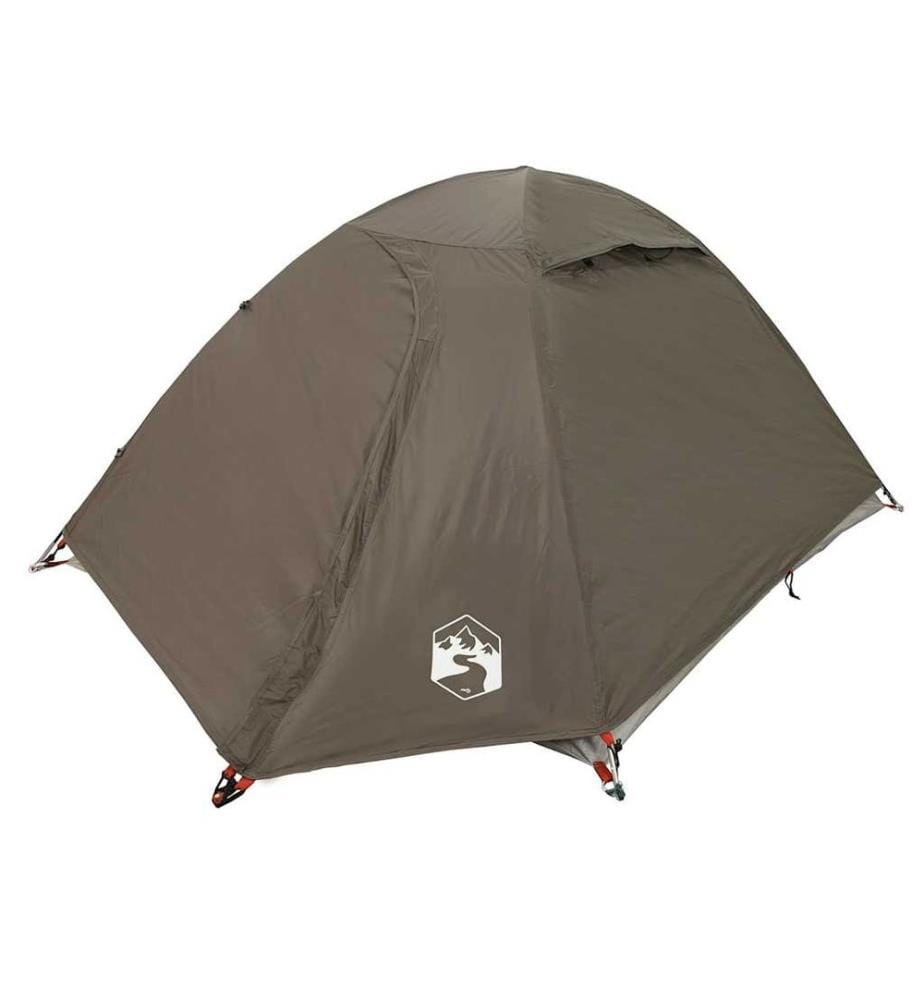 Tente de camping à dôme 2 personne marron imperméable