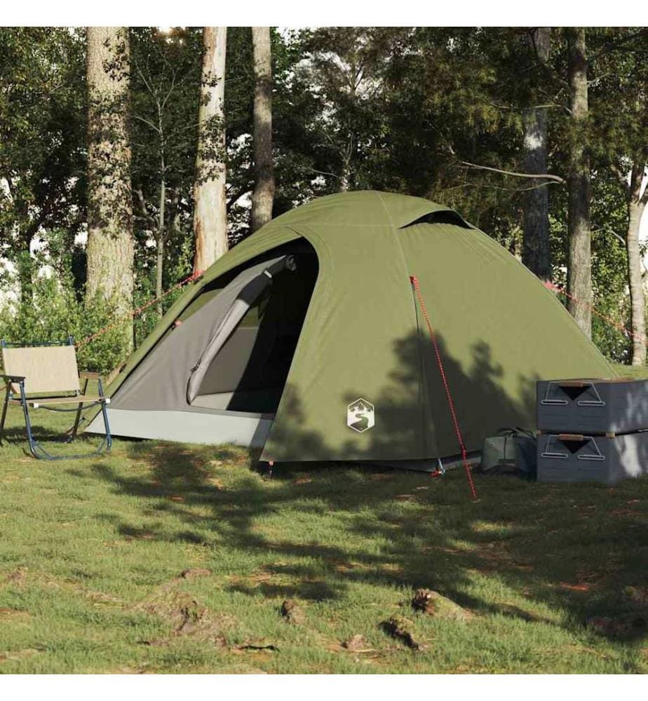 Tente de camping à dôme 3 personnes vert olive imperméable