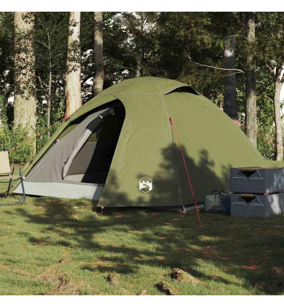 Tente de camping à dôme 4 personnes vert olive imperméable