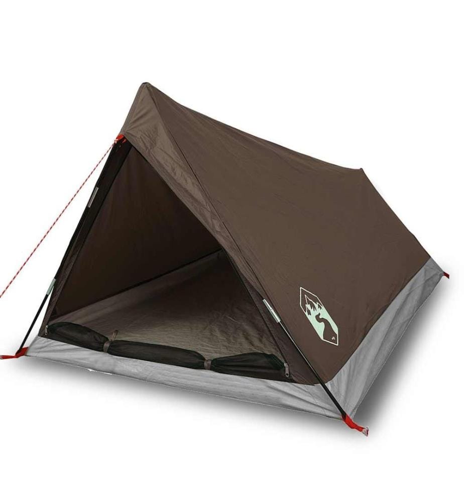 Tente de camping 2 personnes marron imperméable