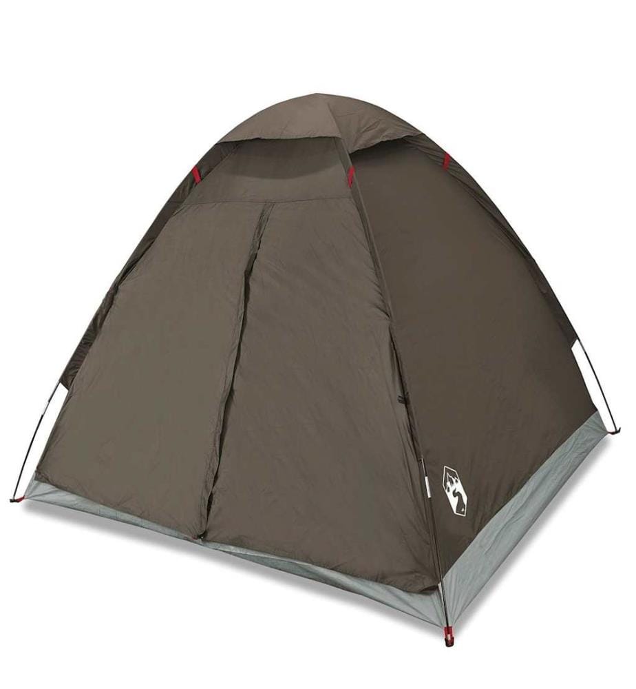 Tente de camping à dôme 4 personnes marron imperméable