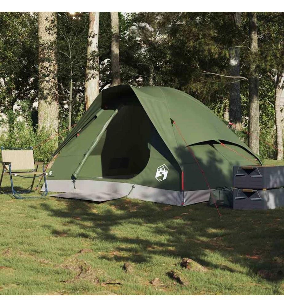 Tente de camping à dôme 2 personnes vert olive imperméable