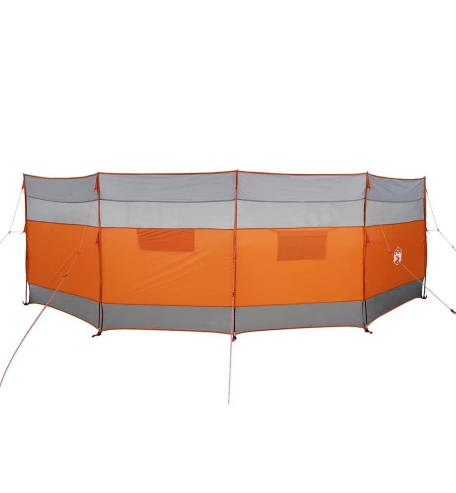 Camping-Windschutz Grau und Orange 510x153 cm Wasserdicht