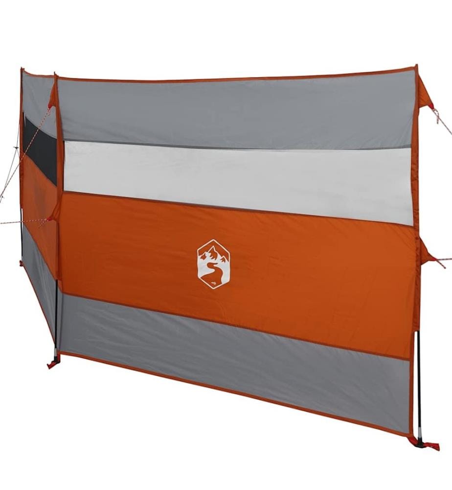 Camping-Windschutz Grau und Orange 340x130 cm Wasserdicht