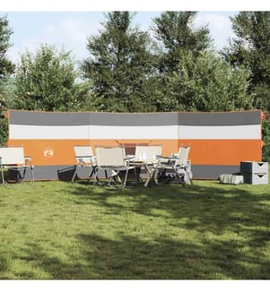 Camping-Windschutz Grau und Orange 508x130 cm Wasserdicht