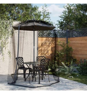 Moskitonetz für Sonnenschirm 220 Mesh Schwarz F300x230 cm