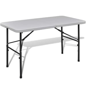 Gartentisch Klappbar 122 cm HDPE Weiss